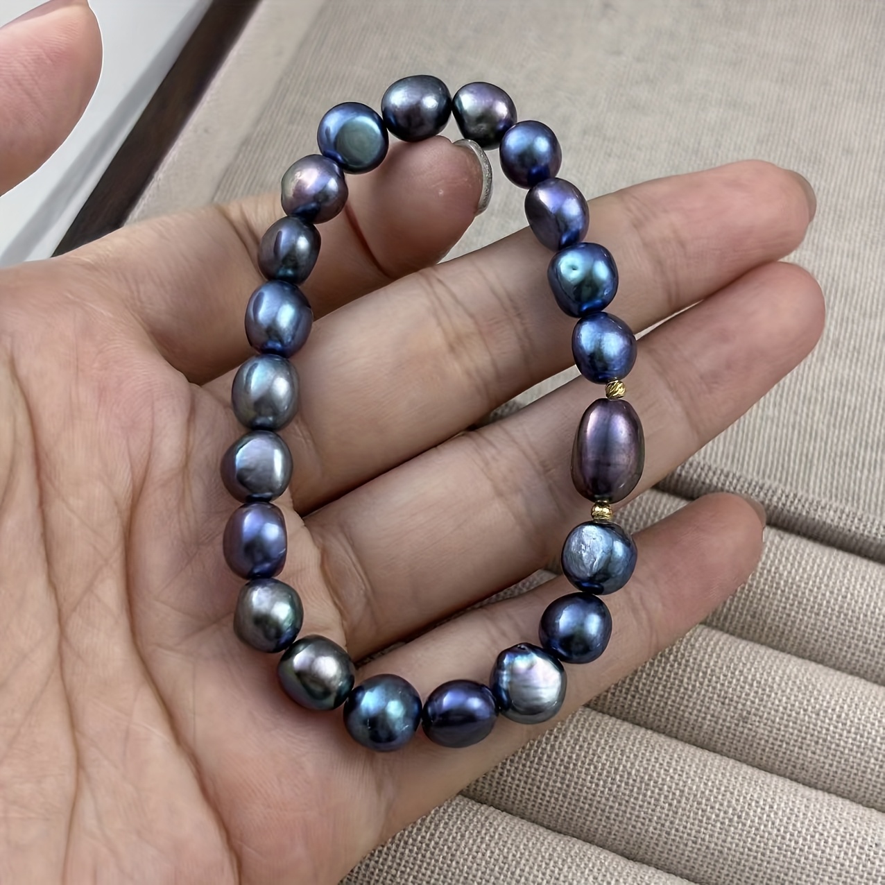 Natural Freshwater Pearl Irregular Design Bracelet, Unique Hue